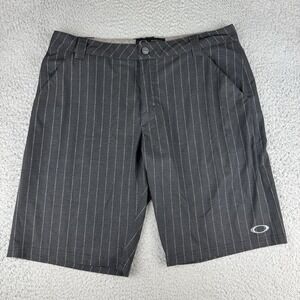 Vintage Y2K OAKLEY Men's Shorts SZ 34 Gray Striped Skate Surf Gorpcore